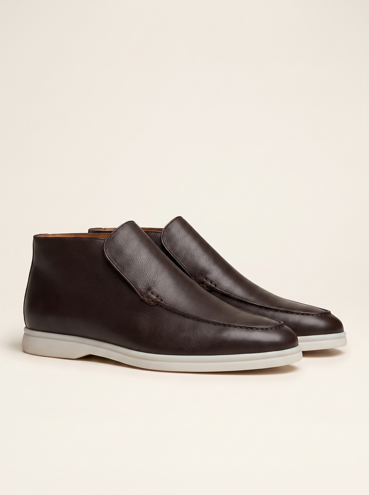 Francesco Bellani Varenna high loafer in Ebony Brown leather — studio packshot