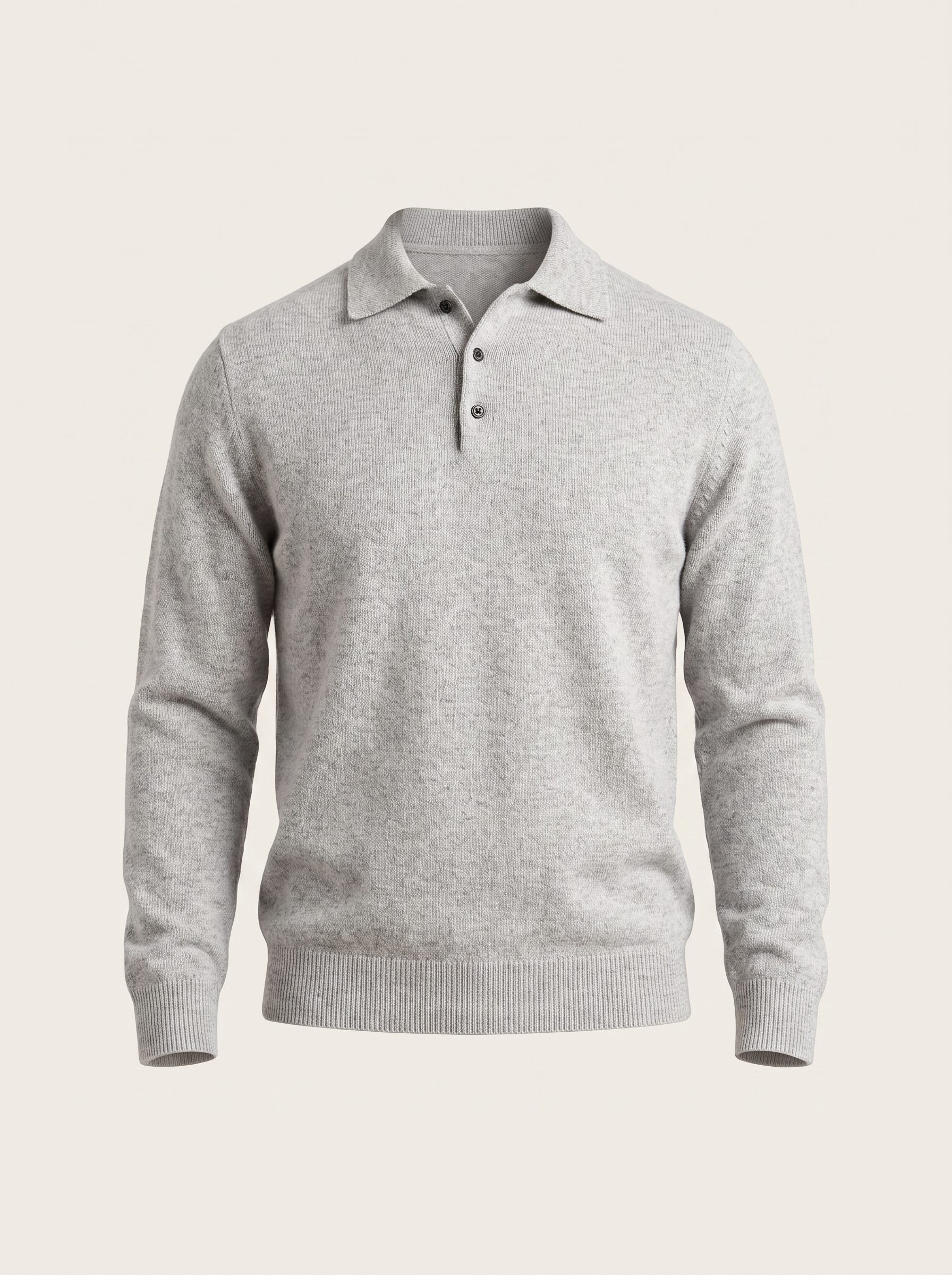 Francesco Bellani Brera cashmere polo in Ash Grey — studio packshot