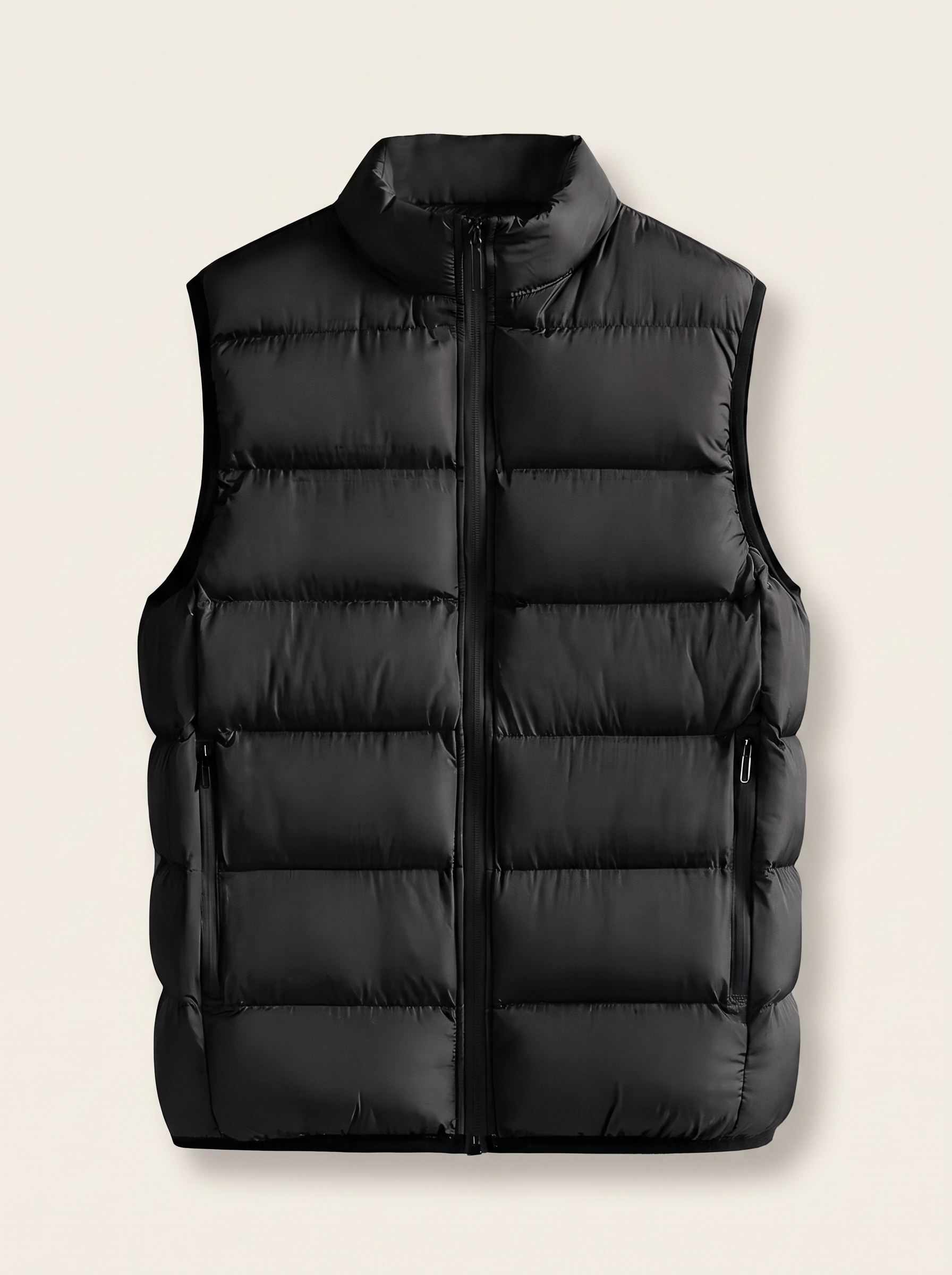 Francesco Bellani Lombardia quilted gilet in Midnight Black — studio packshot