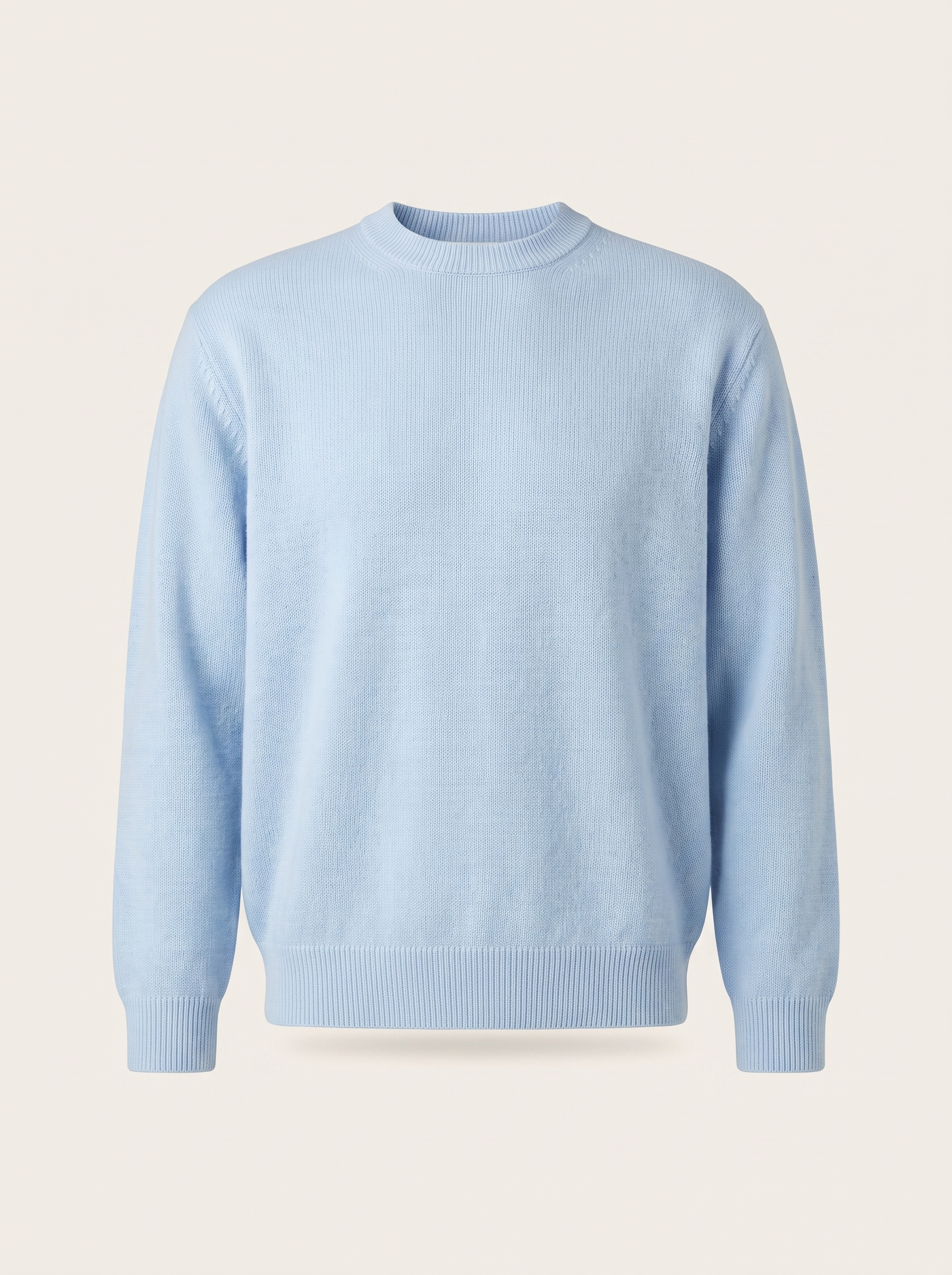 Francesco Bellani Navigli wool pullover in Pastel Blue — studio packshot
