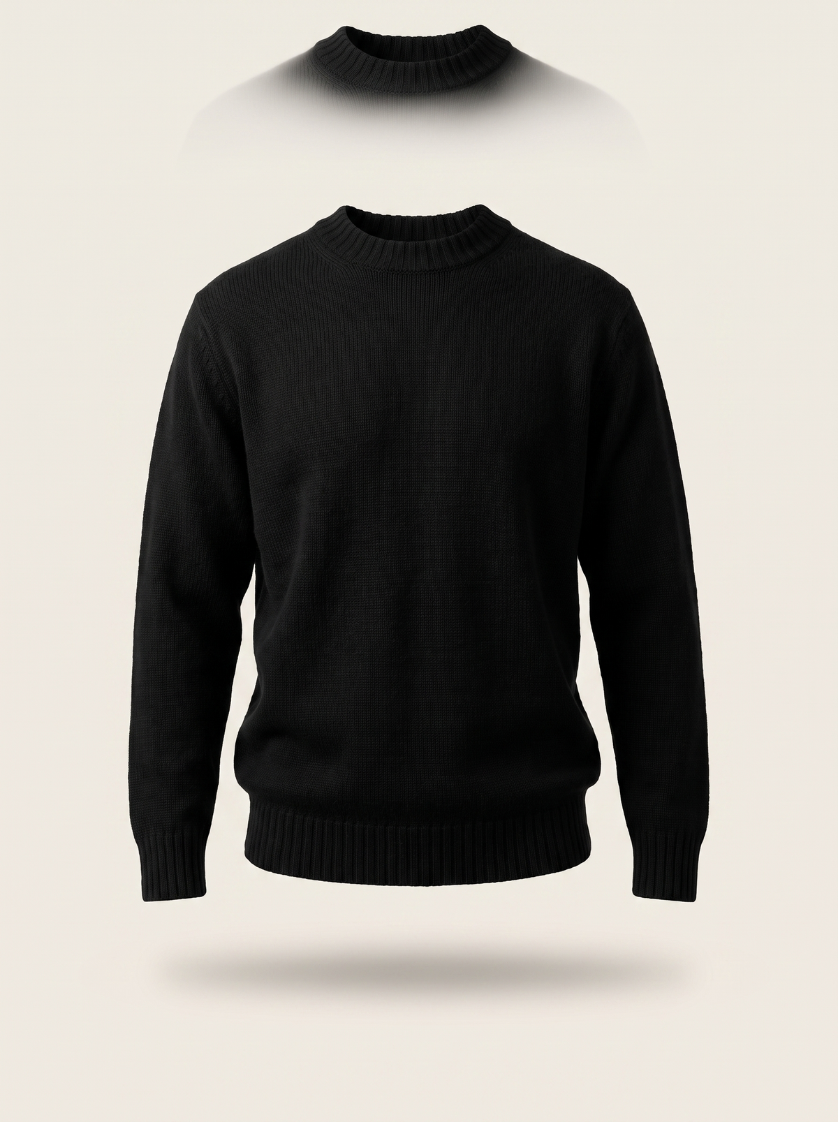 Francesco Bellani Navigli wool pullover in Black — studio packshot
