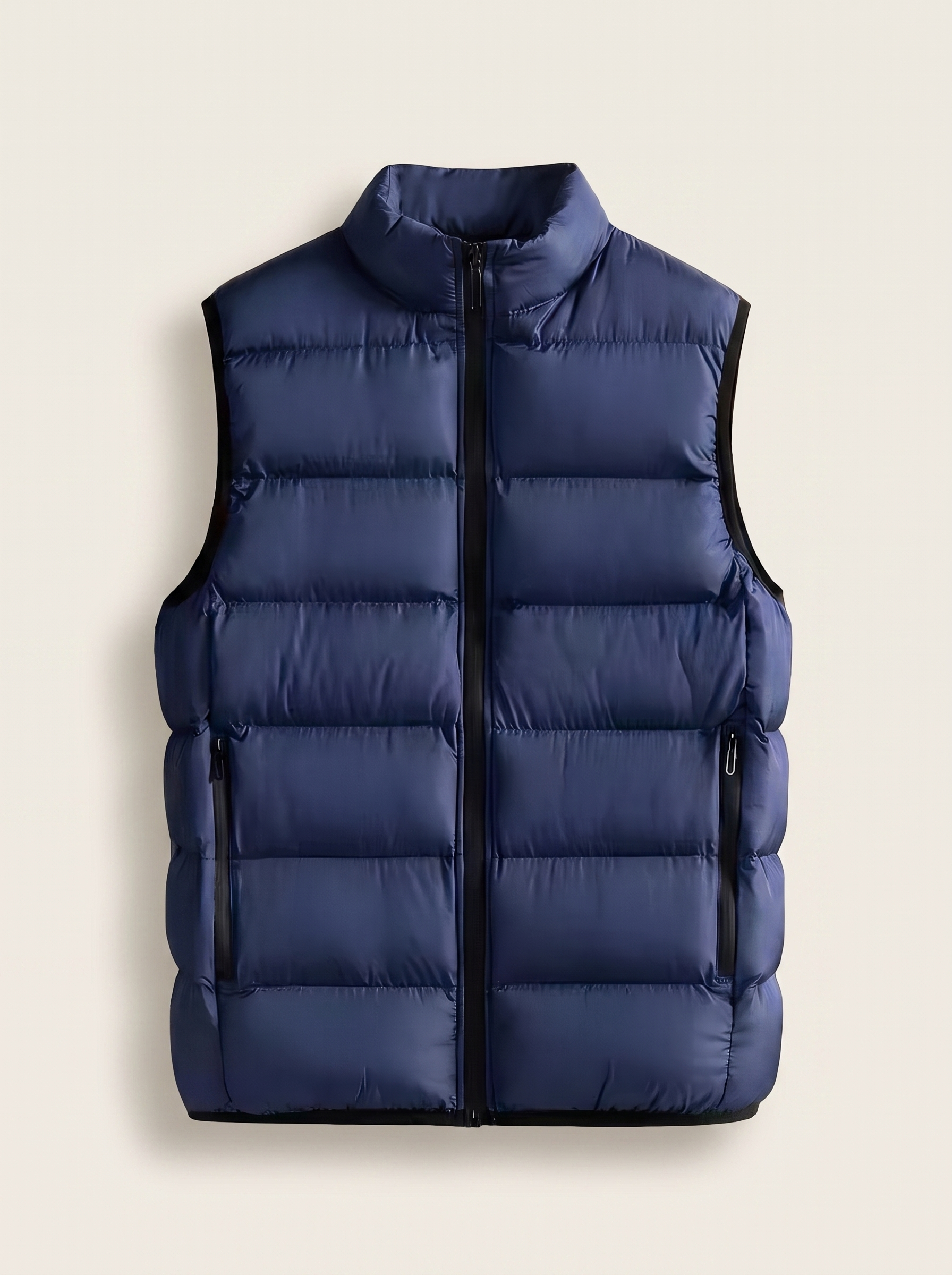 Francesco Bellani Lombardia quilted gilet in Navy — studio packshot