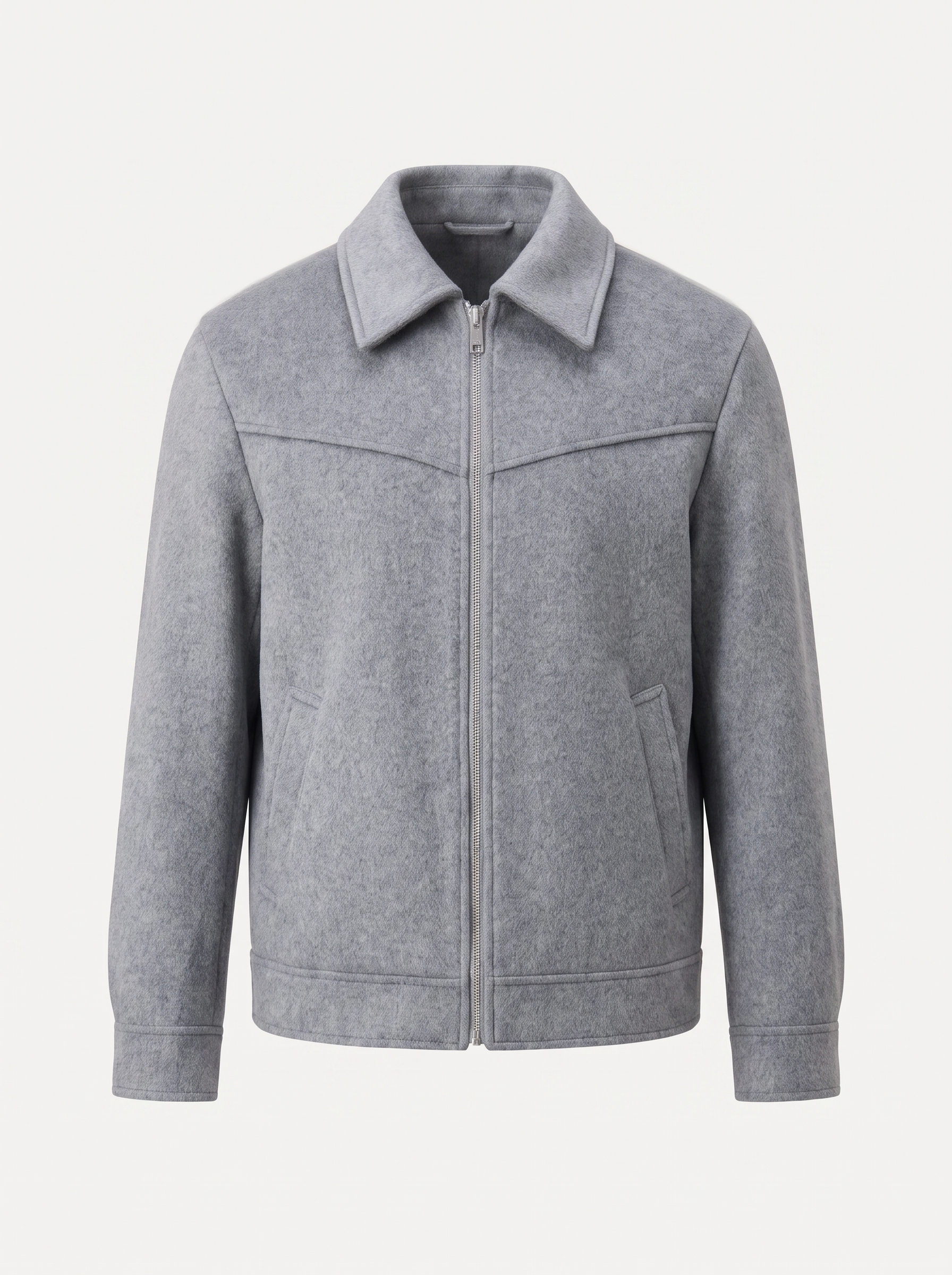 Francesco Bellani Bergamo wool coat in Marble Grey — studio packshot