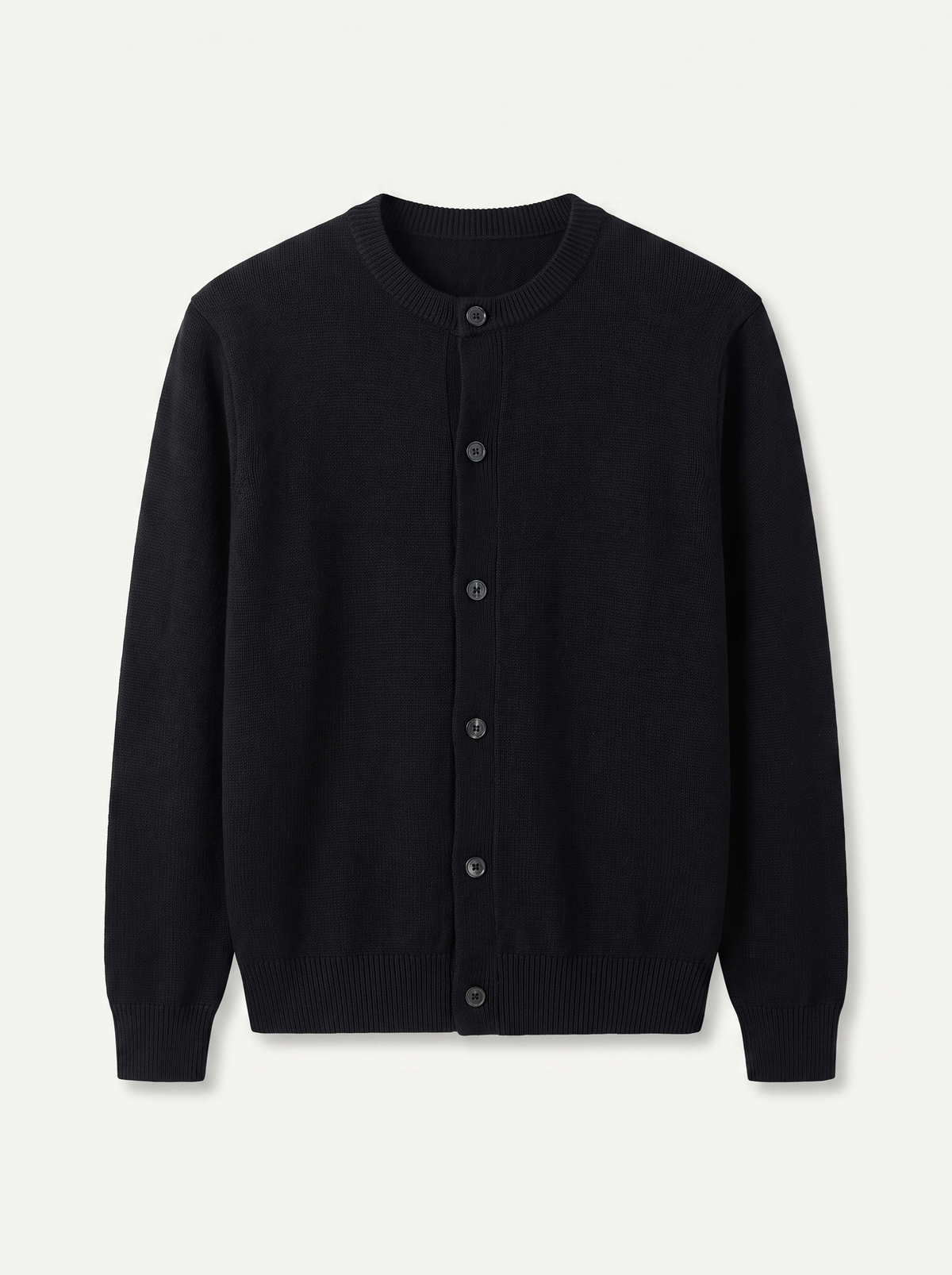 Francesco Bellani Asolo knit cardigan in Midnight Black — studio packshot