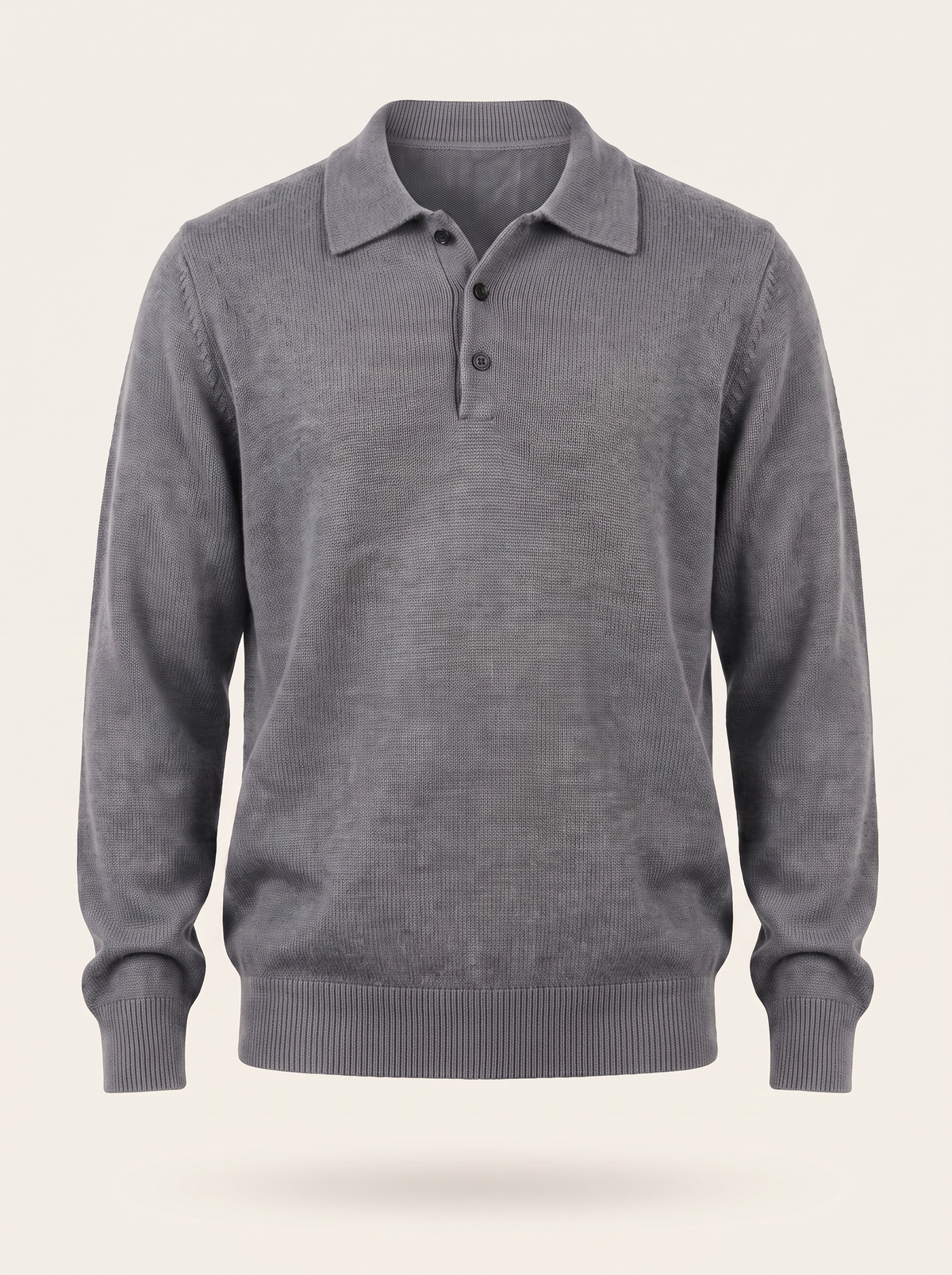 Francesco Bellani Brera cashmere polo in Ash Grey — studio packshot