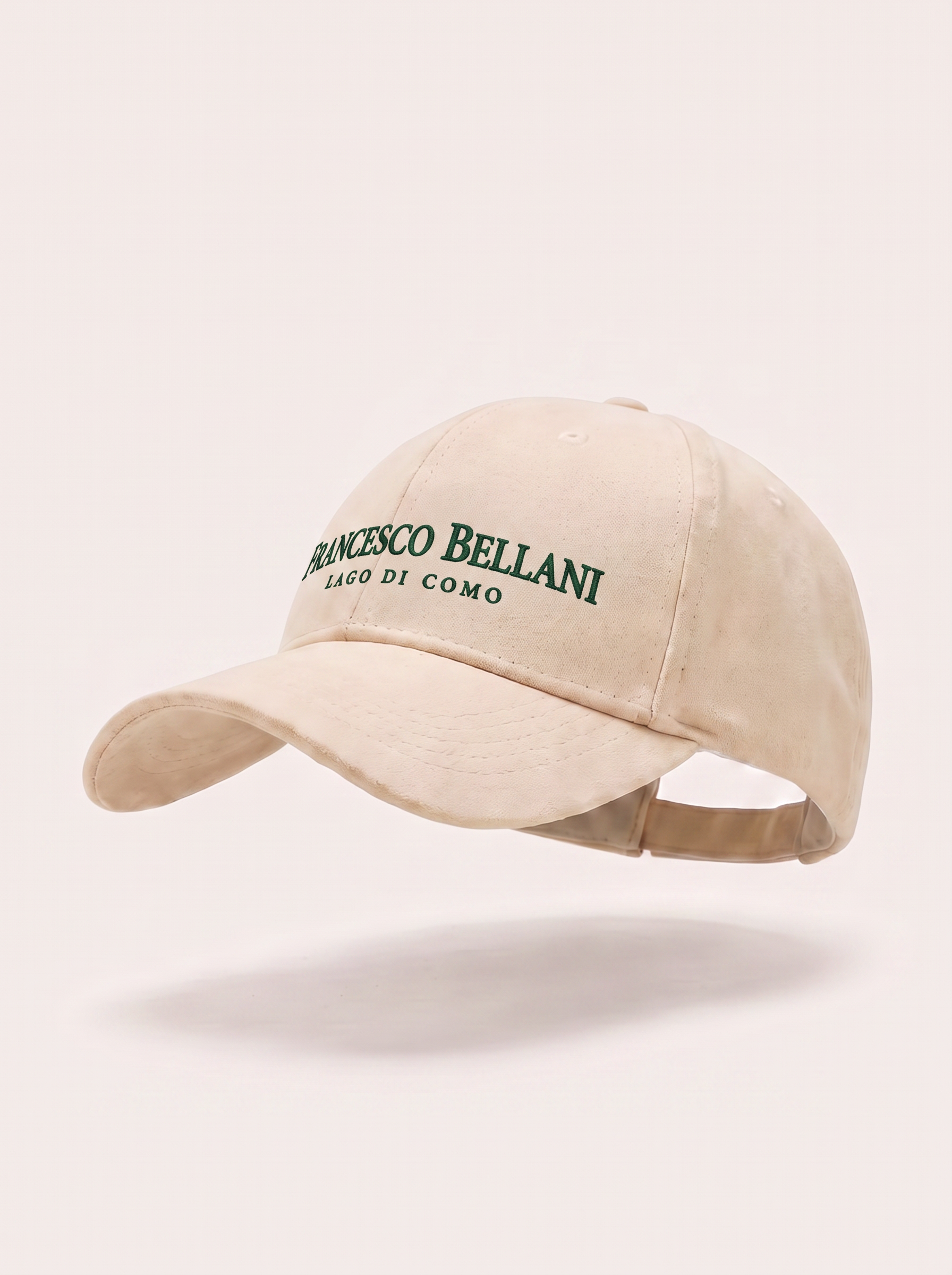 Francesco Bellani Rapallo cap in Beige White — studio packshot