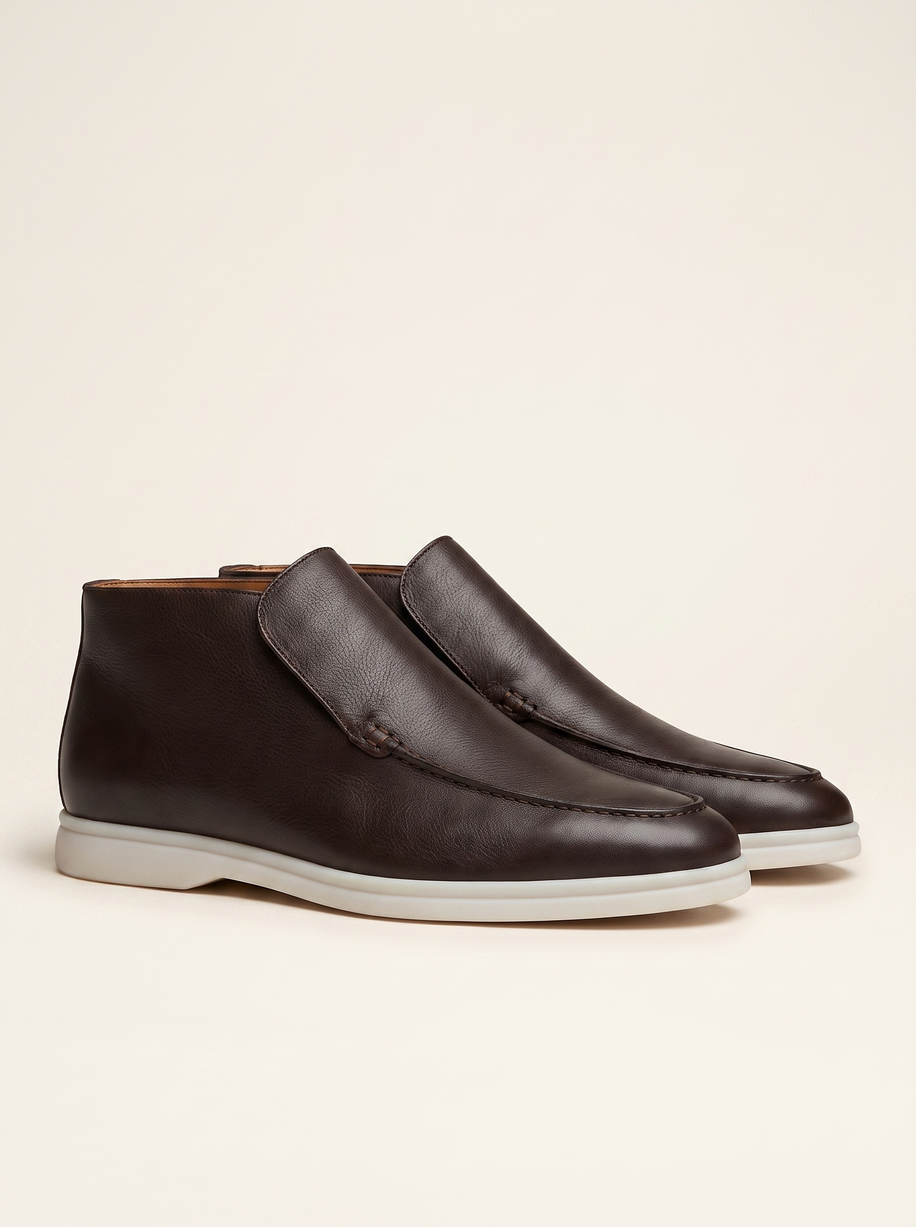 Francesco Bellani Varenna high loafer in Ebony Brown leather — studio packshot