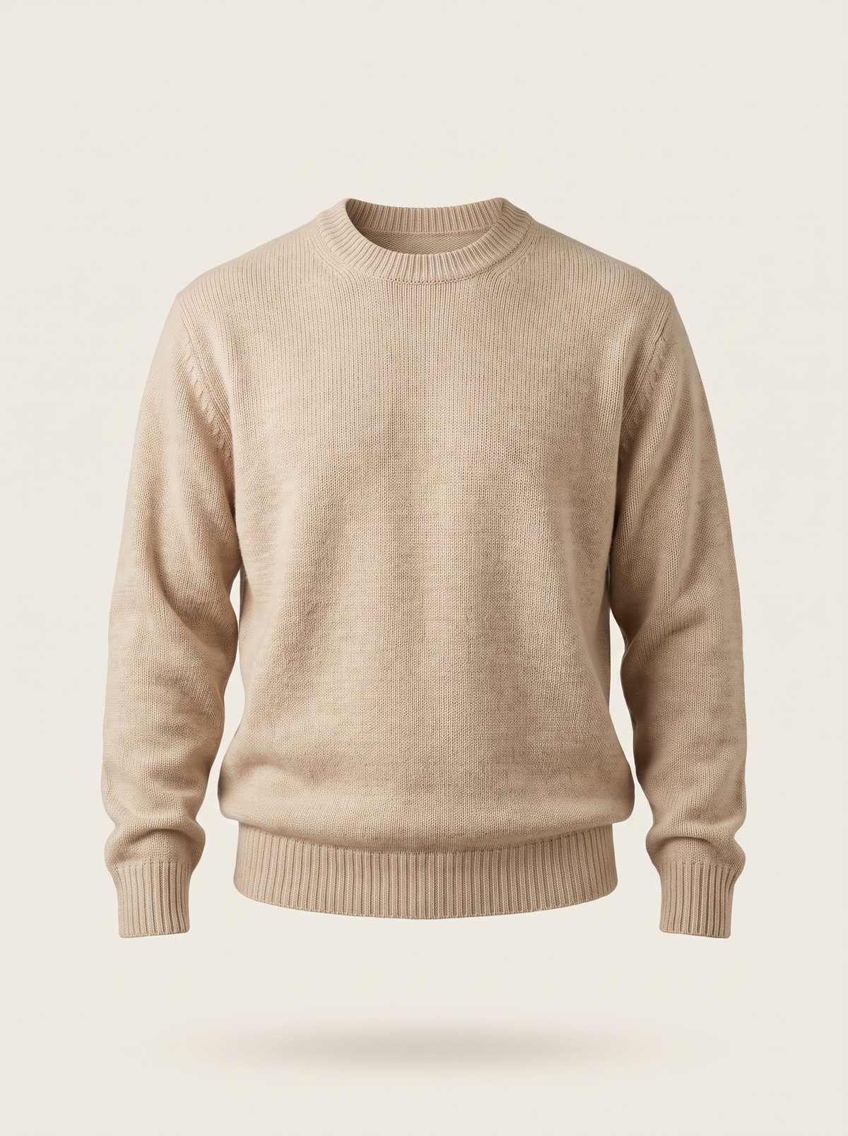 Francesco Bellani Navigli wool pullover in Beige — studio packshot