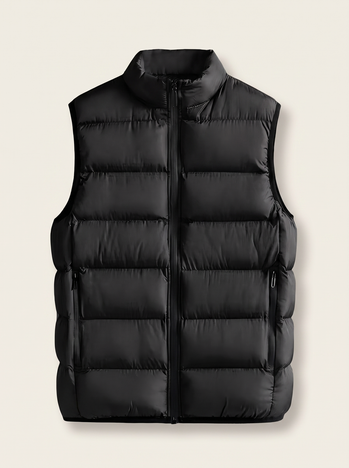Francesco Bellani Lombardia quilted gilet in Midnight Black — studio packshot