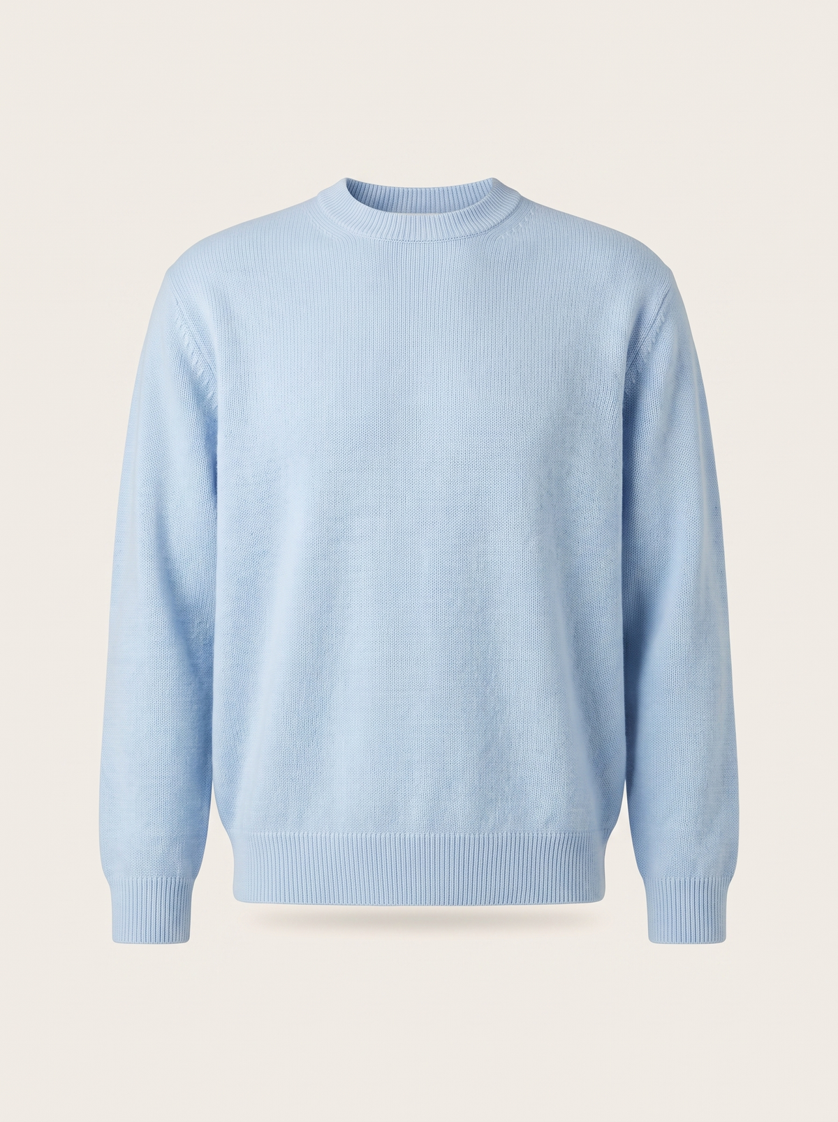 Francesco Bellani Navigli wool pullover in Pastel Blue — studio packshot