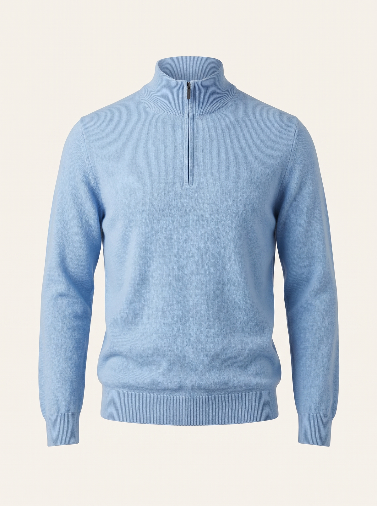 Francesco Bellani Como quarter-zip in Light Blue — studio packshot