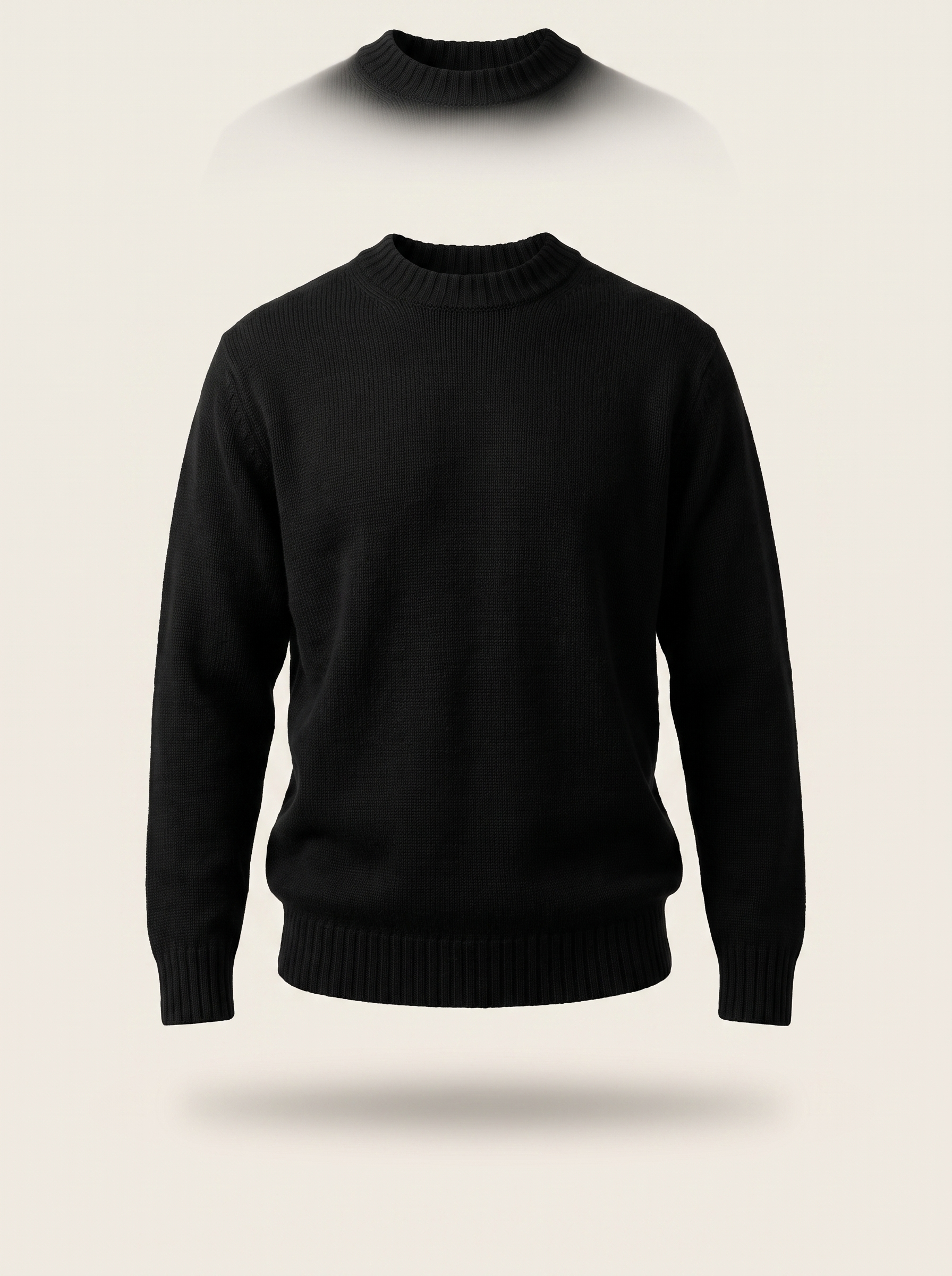 Francesco Bellani Navigli wool pullover in Black — studio packshot