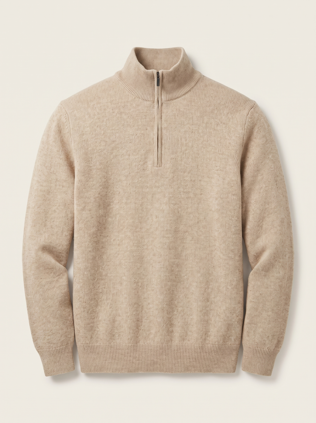 Francesco Bellani Como quarter-zip in Beige — studio packshot