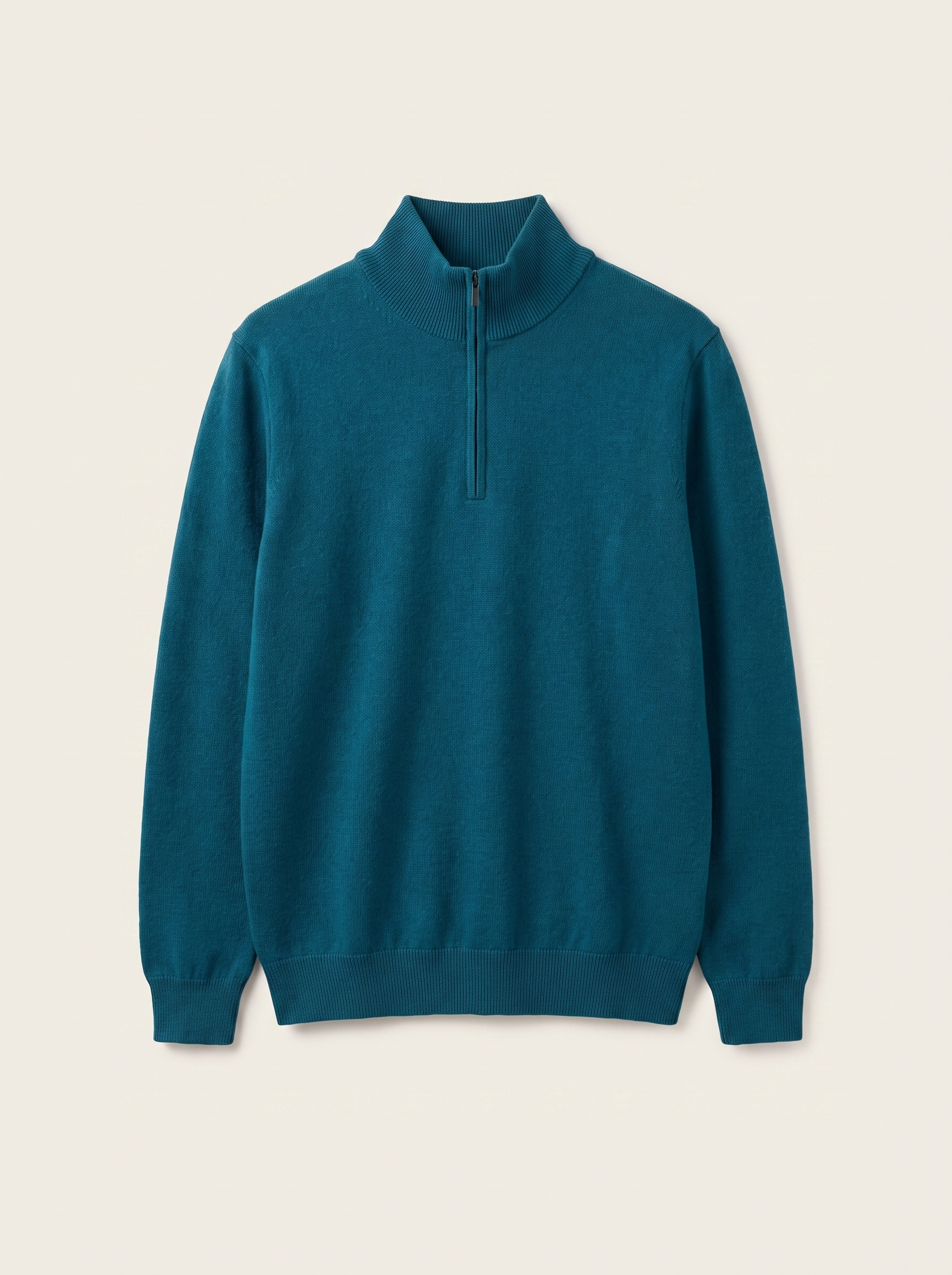 Francesco Bellani Como quarter-zip in Dark Cyan — studio packshot