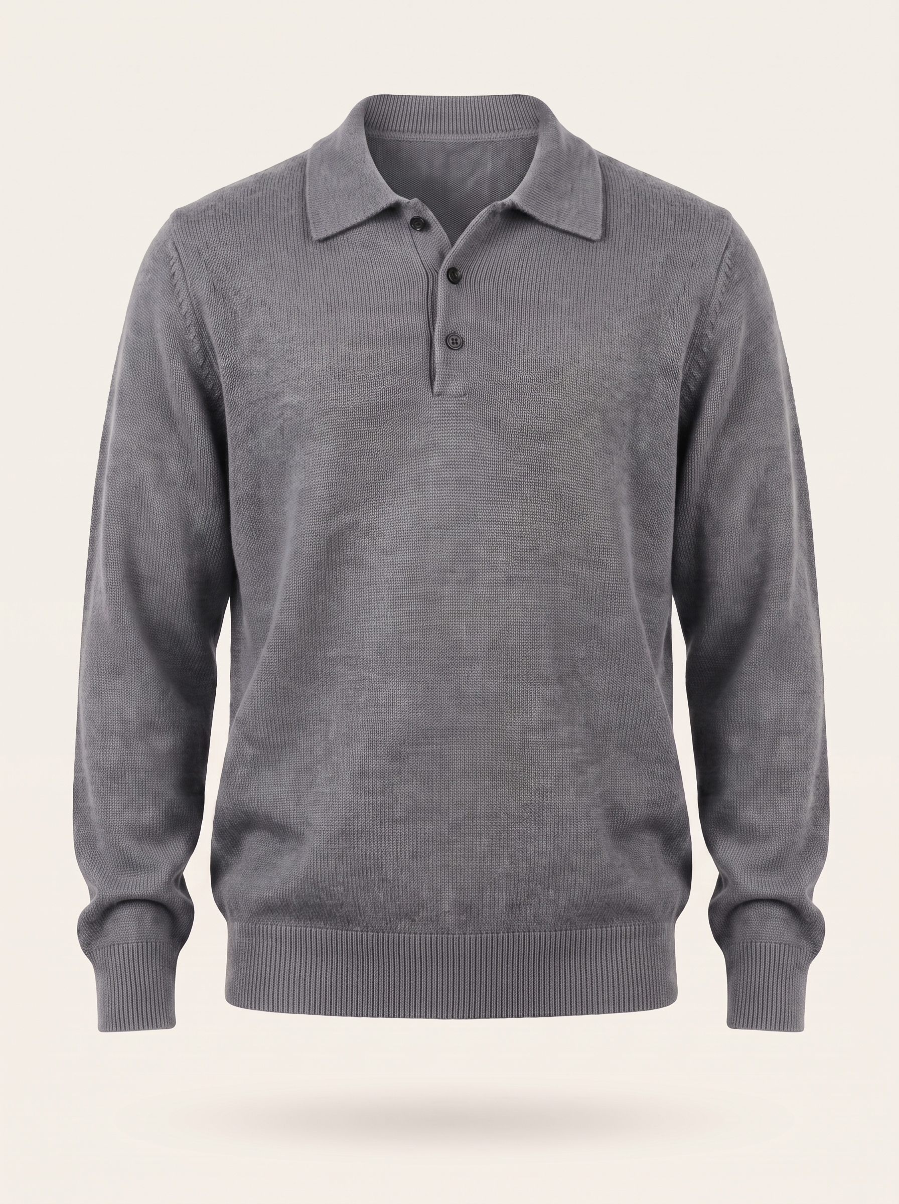 Francesco Bellani Brera cashmere polo in Ash Grey — studio packshot