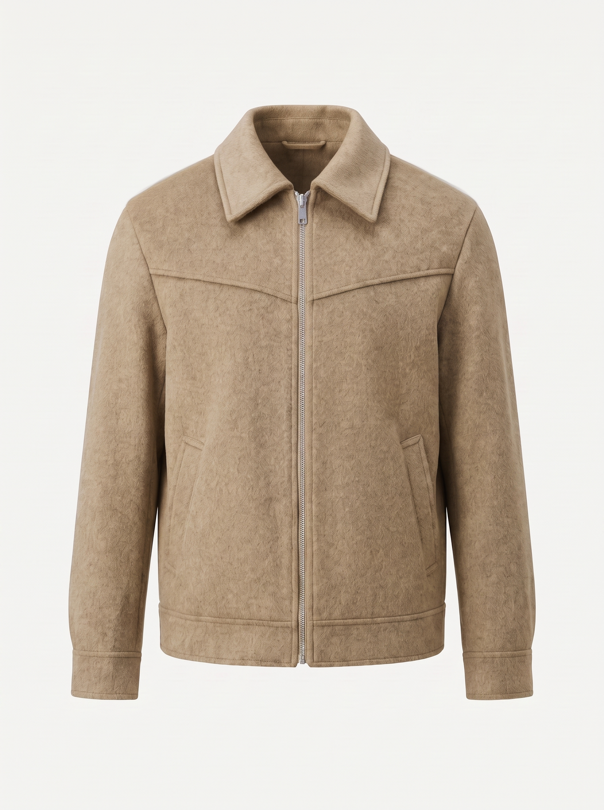Francesco Bellani Bergamo wool coat in Khaki — studio packshot