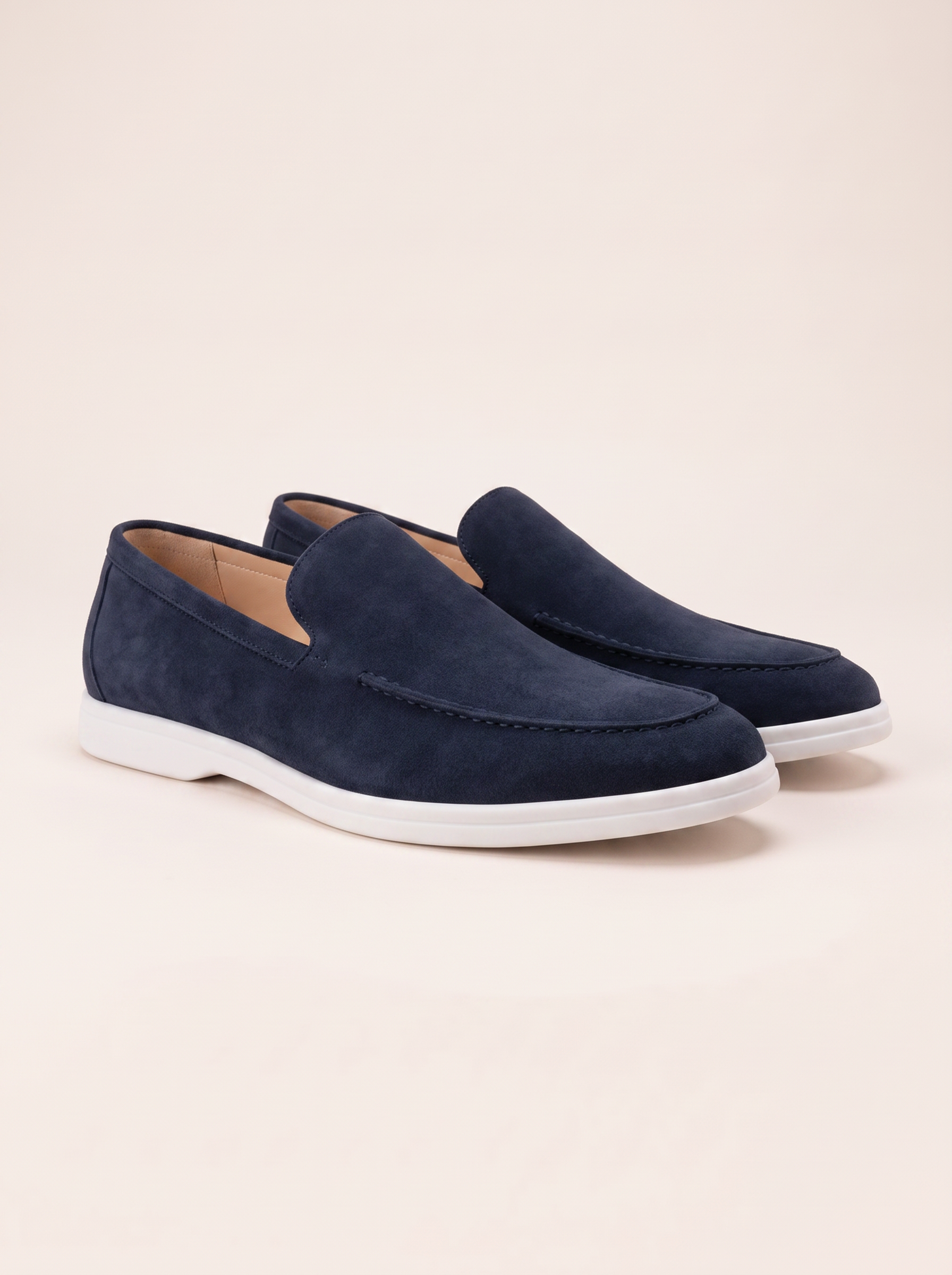 Francesco Bellani Bellagio loafer in Deep Sea Blue suede — studio packshot