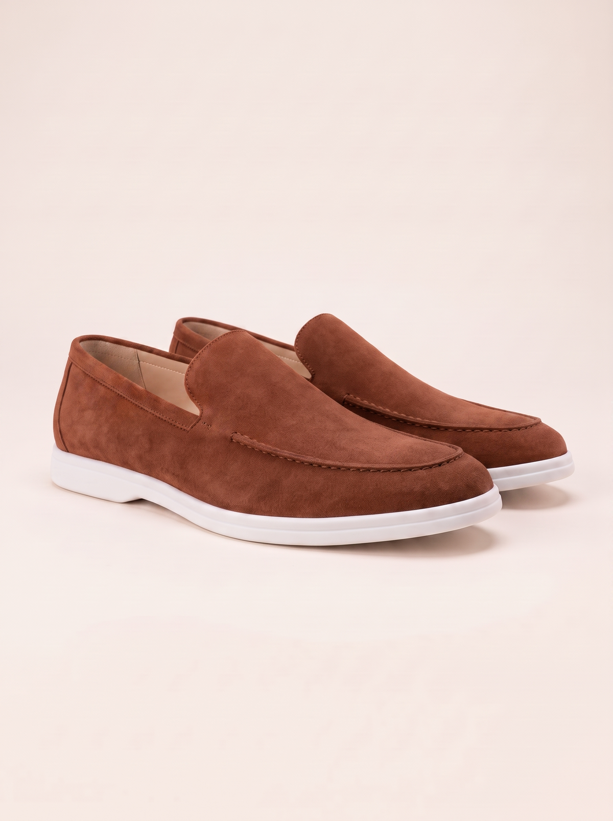 Men's suede loafer in cinnamon brown — Francesco Bellani Bellagio, studio packshot