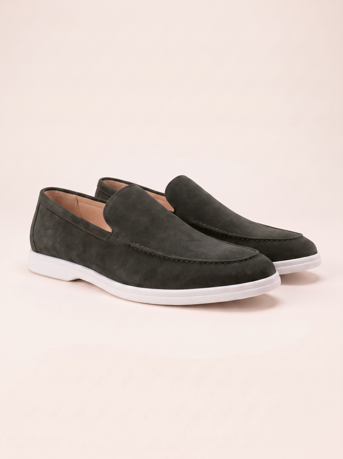Men's suede loafer in cypress green — Francesco Bellani Bellagio, studio packshot